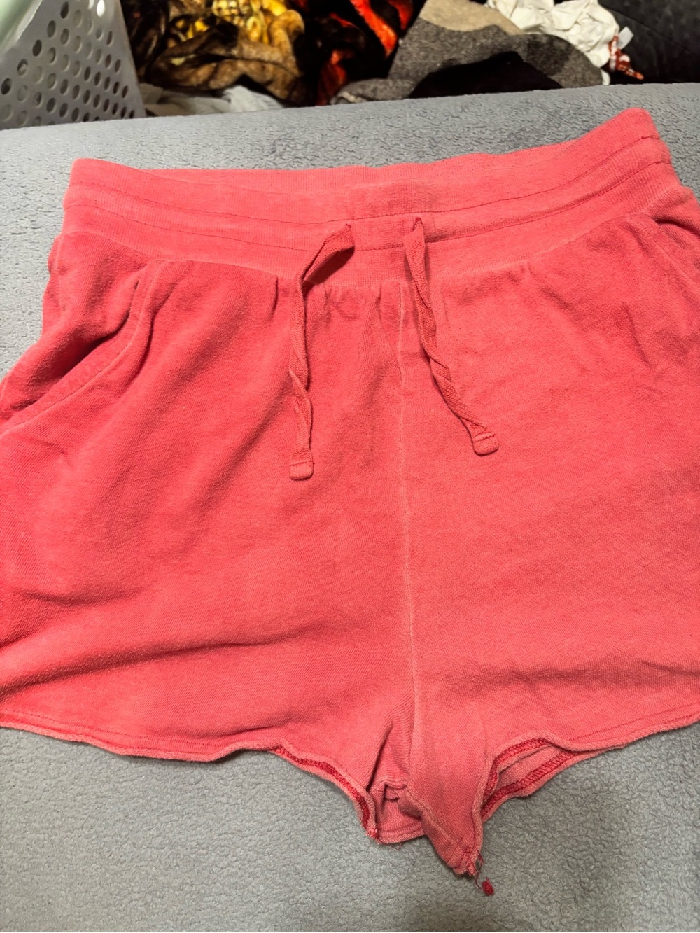 Colsie Coral Terry Drawstring Athletic Shorts